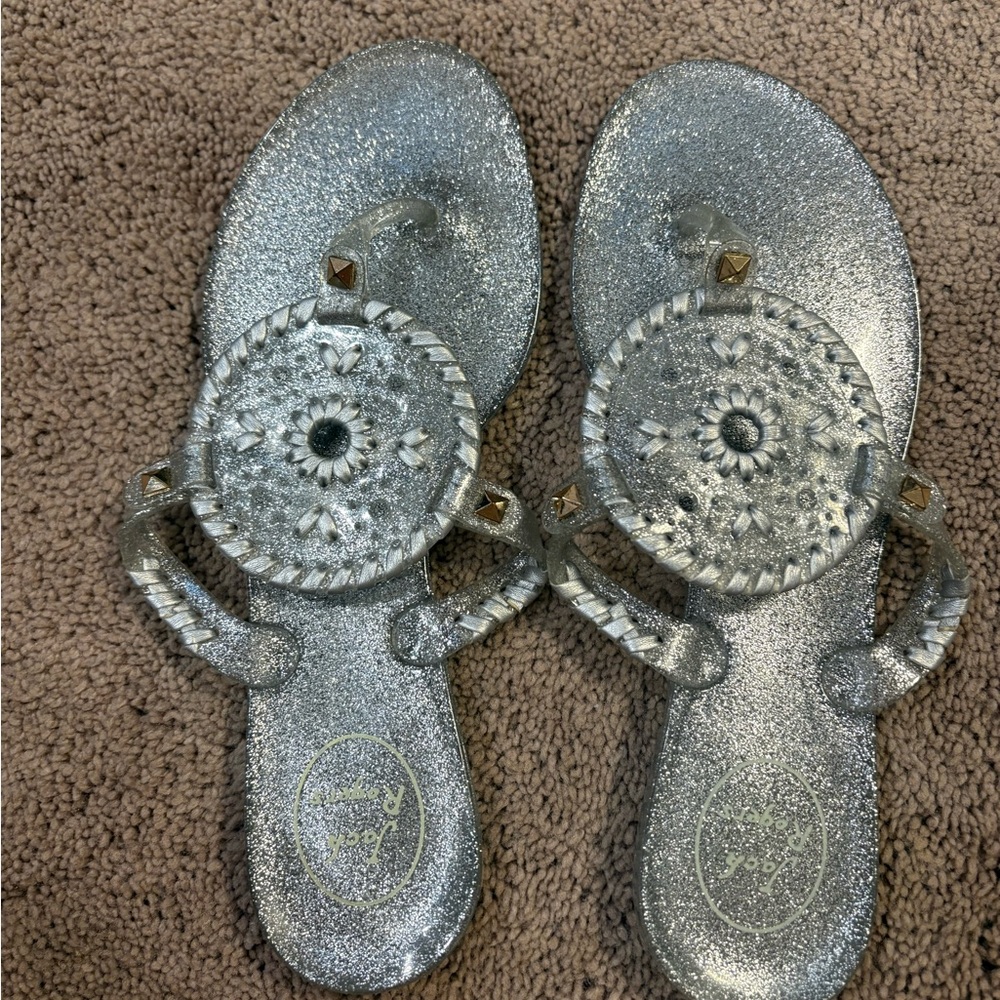 Jack Rodgers Silver Glitter Sandals